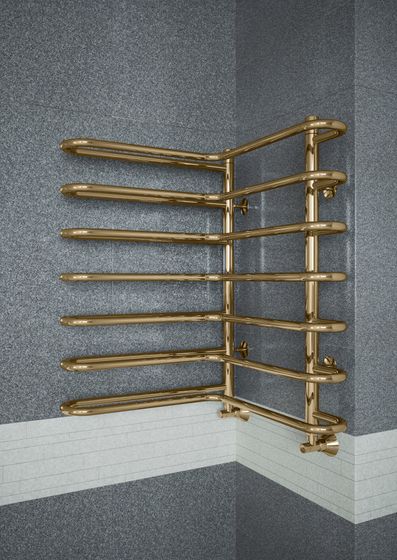 Nika - угловой полотенцесушитель цвета бронза.