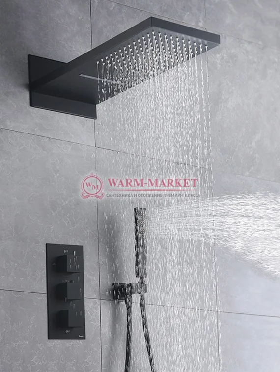 Душевой комплект Warmer Black Line 500300-10D