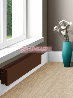 Dia Norm Plan Compact FC 22, высотой 300 мм - гладкий панельный радиатор с боковым подключением коричневого цвета