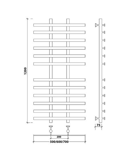 Водяной полотенцесушитель Secado Понтида 4 из нержавеющей стали