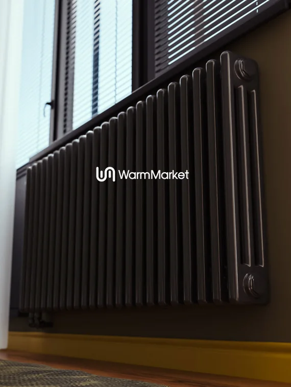 Bareng Softy 3070 - трехтрубный трубчатый радиатор высотой 700 мм, нижнее подключение с термостатикой