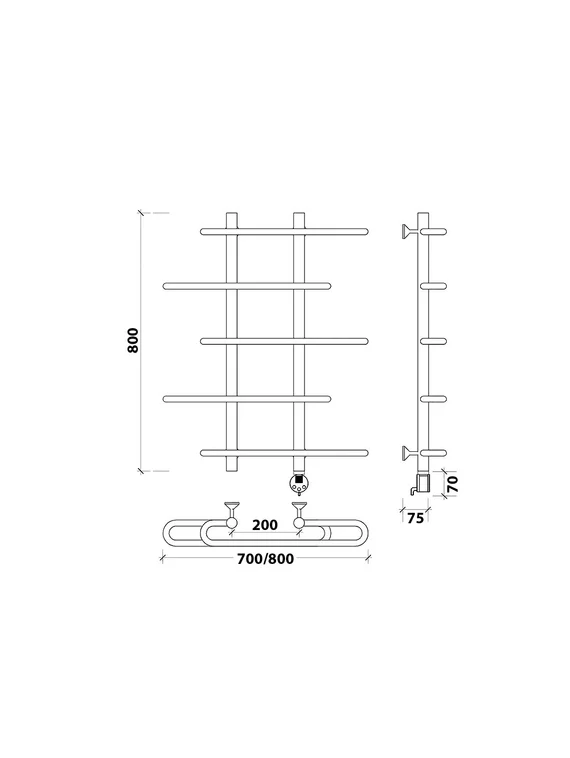 Электрический полотенцесушитель Secado Венеция 4 из нержавеющей стали