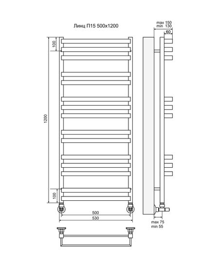 Линц - водяной полотенцесушитель из нержавеющей стали