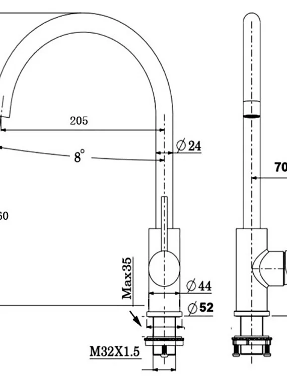 Смеситель для кухни Warmer Bronze Line 450265
