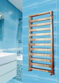 Tempra Bronze - бронзовый дизайн полотенцесушитель с широким профилем прямоугольного сечения