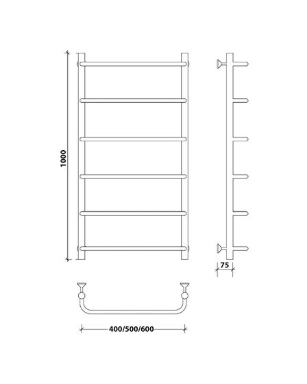 Водяной полотенцесушитель Secado Мерида 1 из нержавеющей стали