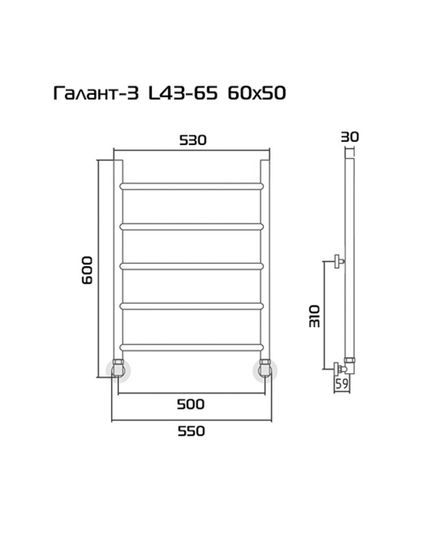 Galant 3 (прямой) - водяной полотенцесушитель из нержавеющей стали