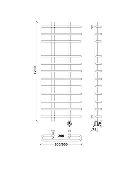 Электрический полотенцесушитель Secado Венеция 5 из нержавеющей стали