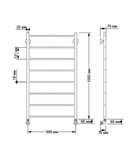 Водяной полотенцесушитель Secado Триада 1 из латуни