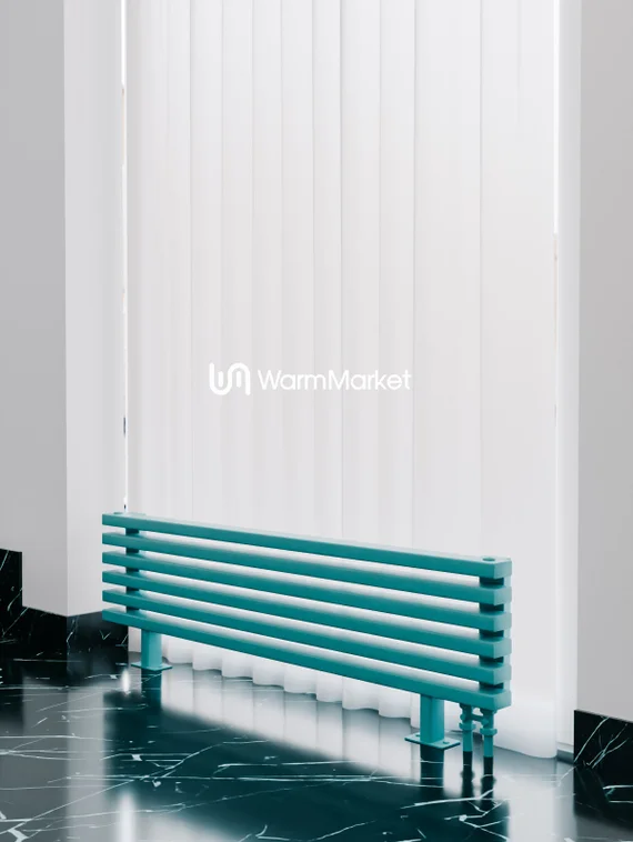 Bareng Select ZN 1250 - напольный трубчатый радиатор шириной 1250 мм, нижнее правое подключение