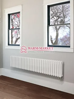 Трубчатый радиатор Purmo Delta 3037-30 секций, трехтрубный с нижним правым/левым подключением с вентилем.