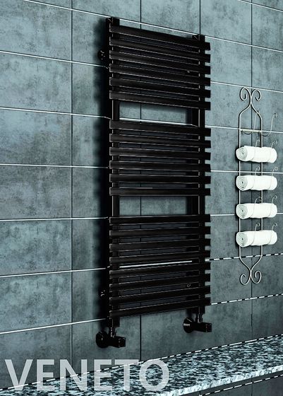 Veneto - черный  водяной дизайн полотенцесушитель
