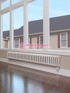 Трубчатый радиатор Dia Norm 3037-34 секции, трехтрубный с нижним подключением с вентилем.