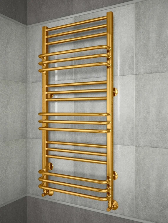 Sorento Gold - золотой полотенцесушитель с удобным расположением перекладин