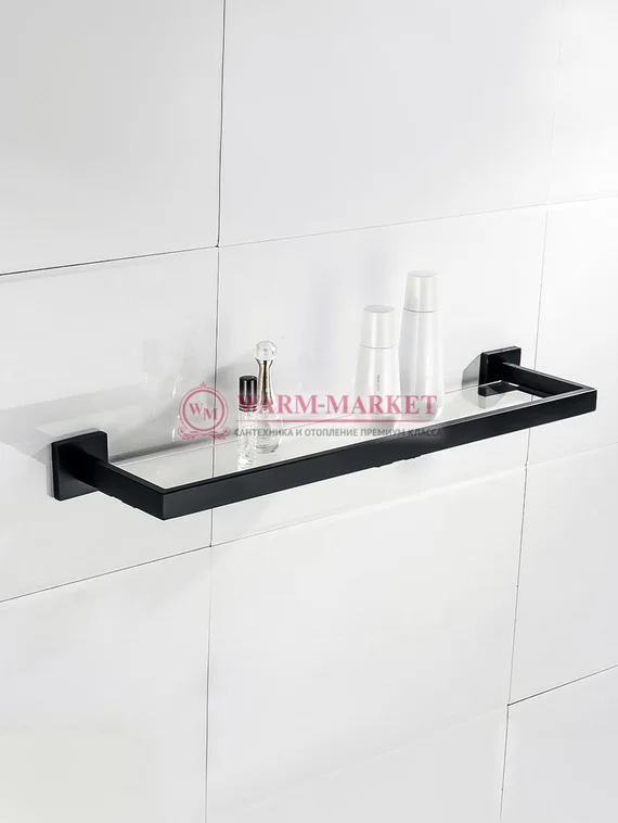 Полка стеклянная Warmer Black Line 55500145