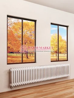 Трубчатый радиатор Purmo Delta 2057-36 секций, двухтрубный с нижним правым/левым подключением.