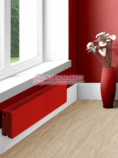 Dia Norm Plan Ventil Compact FCV 22, высотой 300 мм - гладкий панельный радиатор с нижним подключением красного цвета