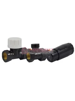 Комплект прямой Standard Mini DN15 GZ1/2 x GW1/2 с головкой Мини M30x1,5 Черный