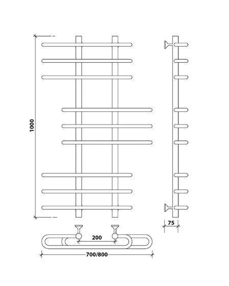 Водяной полотенцесушитель Secado Венеция 6 из нержавеющей стали