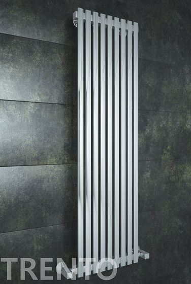 Trento E - электрический дизайн полотенцесушитель с прямоугольными вертикалями.