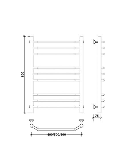 Водяной полотенцесушитель Secado Агата 3 из нержавеющей стали