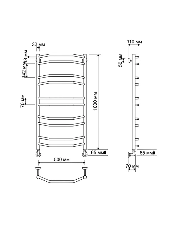 Электрический полотенцесушитель Secado Агата 4 из латуни