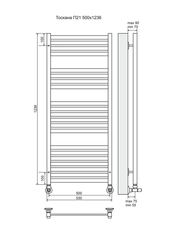 Тоскана П21 - электрический полотенцесушитель, белый
