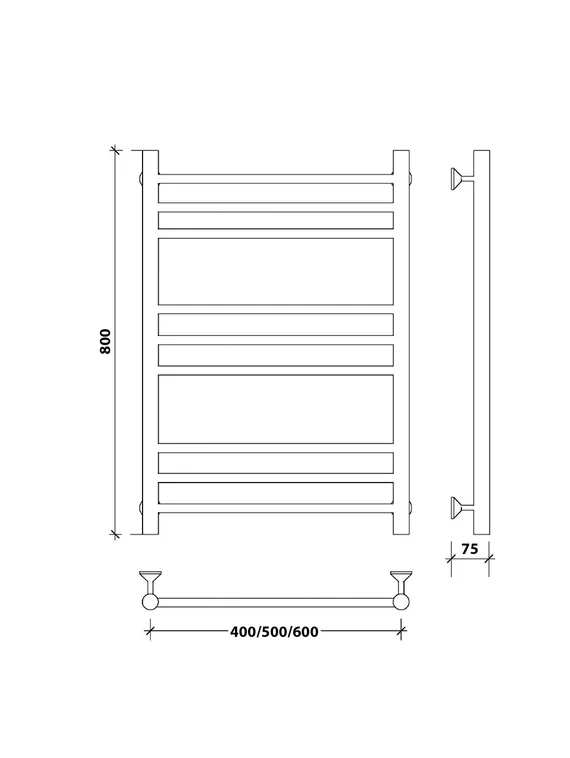 Водяной полотенцесушитель Secado Триада 3 из нержавеющей стали