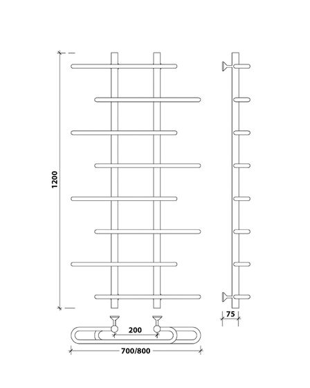 Водяной полотенцесушитель Secado Венеция 4 из нержавеющей стали