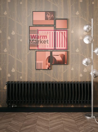 Трубчатый радиатор Solira 3040 N69 нижнее подключение, черный (RAL 9005)