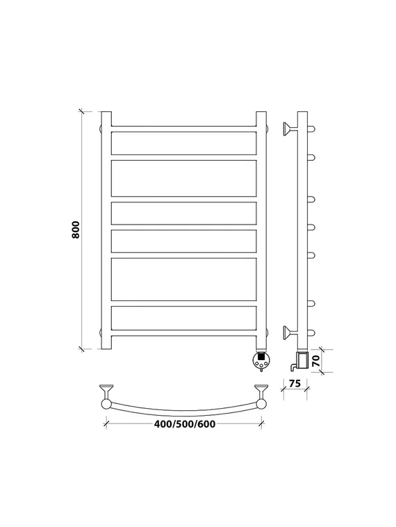 Электрический полотенцесушитель Secado Милан 2 из нержавеющей стали