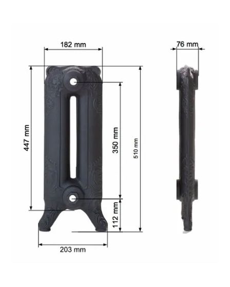 Guratec Merkur 470/05 AntikSchwarz - чугунный дизайн радиатор