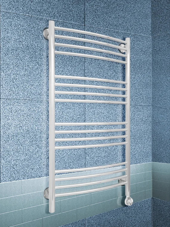 Bogema White E - белый электрический полотенцесушитель с выгнутыми вперед перекладинами