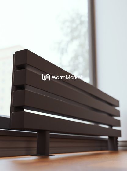 Bareng Livian ZN 1500 - напольный трубчатый радиатор шириной 1500 мм, нижнее правое подключение