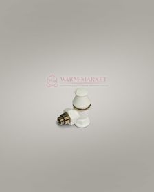 Угловой запорный клапан для подключения чугунного радиатора 1/2" и 3/4", белый