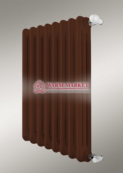 Трубчатый вертикальный радиатор Dia Norm 3180 трехтрубный с боковым подключением коричневого цвета