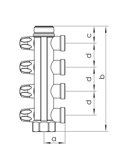 Распределительный коллектор REHAU G1 4 отвода G 3/4