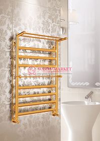 Hendriks-полотенцесушитель с двумя полками, нижнее подключение золото