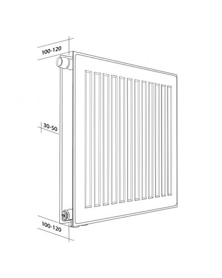 Радиатор панельный Royal Thermo Ventil Hygiene 30 Bianco Traffico с нижним подключением