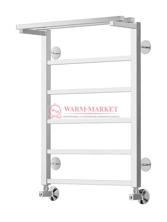 Контур П6-3 - водяной полотенцесушитель с полкой, нижнее подключение, белый