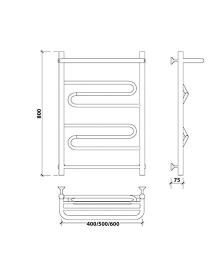 Водяной полотенцесушитель Secado Валенсия 1 СП из нержавеющей стали