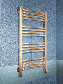 Fluid Bronze E - бронзовый электрический полотенцесушитель слегка изогнутой формы