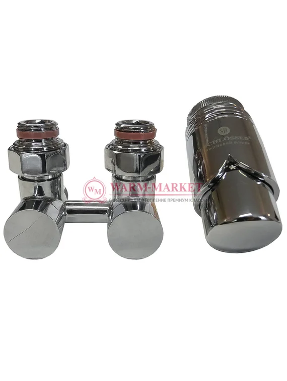 Комплект эксклюзивного узла подключения G 3/4 x М22x1,5 50 мм с термоголовкой Хром