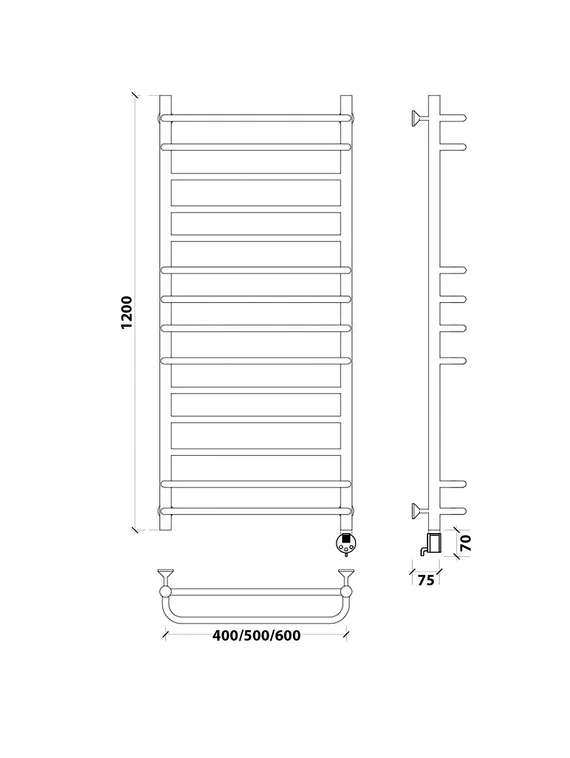 Электрический полотенцесушитель Secado Верона 1 из нержавеющей стали