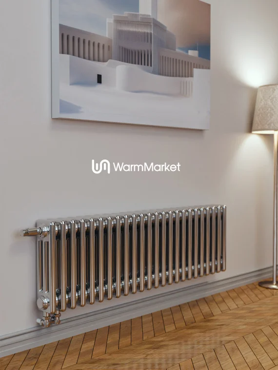 Axxinot Sentir Chrome 3037 - стальной трубчатый радиатор, нижнее подключение с термовентилем N69 твв