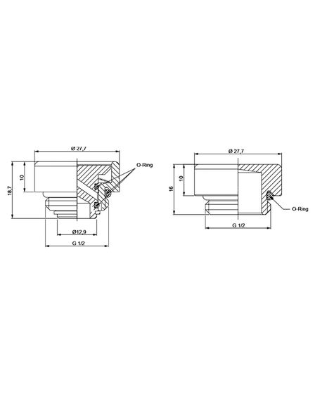 Воздухоотводчик кнопочный и заглушка дизайн Hummel Designtechnik 1/2&quot;