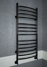 Classic Lux Black 800x500 П10 - черный электрический полотенцесушитель слегка выгнутый вперед