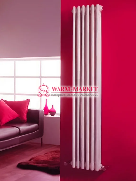 Вертикальный трубчатый радиатор Dia Norm 3180-6 секций, трехтрубный нижнее правое/левое подключение с вентилем.