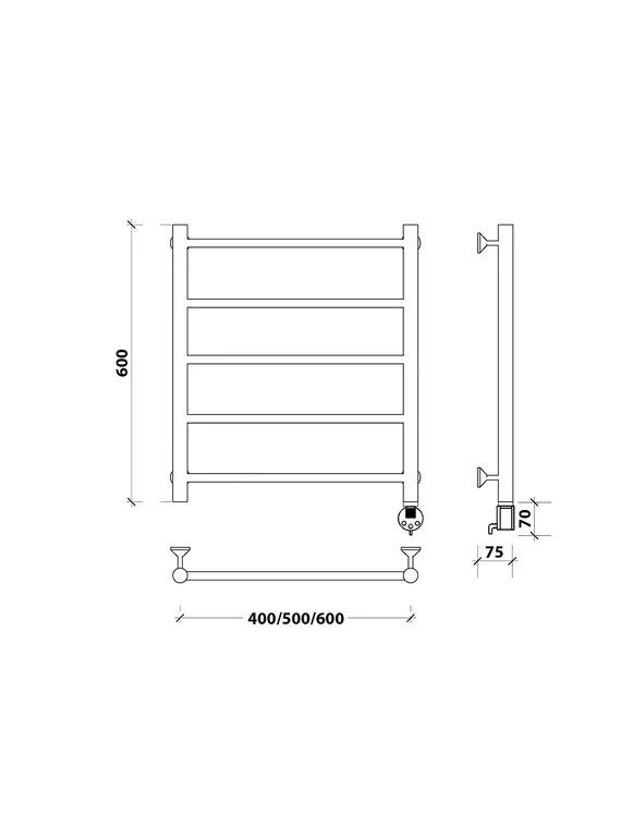 Электрический полотенцесушитель Secado Триада 1 из нержавеющей стали