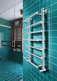 Liticia White - белый полотенцесушитель с чередующимися разноуровневыми перекладинами